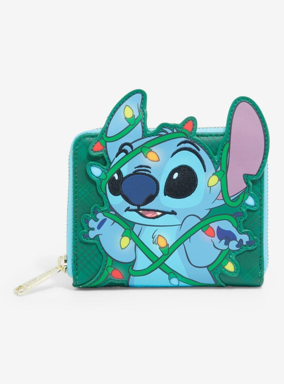 Loungefly Disney Lilo & Stitch Christmas Lights Stitch Wallet Zip Exclusive NWT